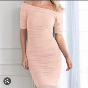 Rouched light pink dress